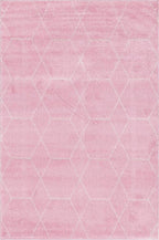 Unique Loom Trellis Frieze Collection Area Rug - Geometric (6' 1" x 9', Light Pink/ Ivory)