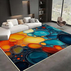 Modern Abstract Area Rug, Fluid Art Abstract Area Rug, Modern Colorful Bubbles Rugs, Geometric Rugs, Washable Non Slip Soft Alcohol Ink Carpet for Living Room (8' x 11'(Rectangular))