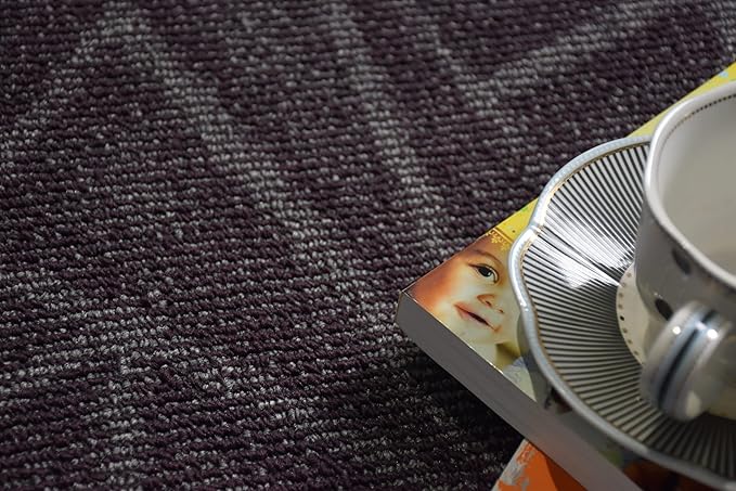 Furnish my Place Geometrical Pattern Indoor/Outdoor Refine Purple Rug, Abstract Area Rug, Runner Rug, Hallway Entry Carpet, Contemporary Rug for Living Room, Dining Room, Made in USA - 2' x 8'