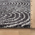 Rugshop Circles Arch Shag Runner Rug Anthracite Dark Gray 2' 3" x 8' Perfect for Hallways, Kitchens, or Behind The Sofa