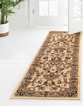 Unique Loom Sialk Hill Collection Area Rug - Washington (2' 7" x 10' Runner Ivory/Black)