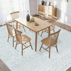 8x10 Area Rug Living Room: Washable Boho Geometric Moroccan Rug Neutral Modern Farmhouse Indoor Soft Non Slip Ultra Thin Large Printed Pattern Carpet for Bedroom Home Office (Grey, 8'x10')