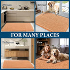 OLANLY Dog Door Mat for Muddy Paws 24x16, Absorbs Moisture and Dirt, Absorbent Non-Slip Washable Doormat, Quick Dry Chenille Mud Mat for Dogs, Entry Indoor Entryway Carpet for Inside Floor, Orange