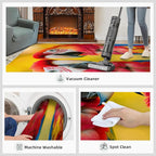 Parrot Rugs for Bedroom - 4x5 Area Rug - Cute Parrot Rugs for Living Room, Colorful 3D Animal Rug, Non-Slip Washable Home Decor Carpet