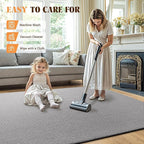 Shilucheng Wool Rug 9x12 Non-Slip, Blend 80% Wool and 20% Cotton Rugs for Living Room, Bedroom, Dinning Room, Soft Durable Cotton Backing Modern Area Rug (Gray)
