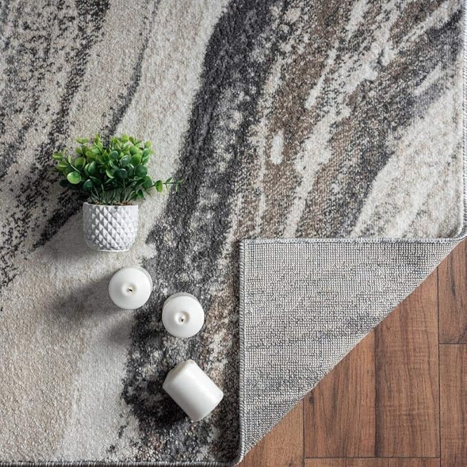 LUXE WEAVERS Lagos Collection 7983 Grey 4x5 Art Deco Area Rug