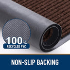 OLANLY Front Door Mat Indoor Outdoor Entrance, Waterproof Heavy Duty Doormat, Fade Resistant, Low Profile, Easy Clean Patio Porch Welcome Floor Mats for Entry, 47x34, Brown