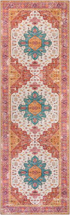 Moynesa Ultra-Thin Washable Pink Long Bathroom Rug - 2x7 Kitchen Carpet Runner, Non Skid Non Shedding Low Pile Bedroom Mat for Laundry Living Room Hall Foyer