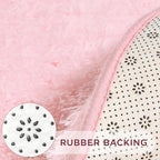 Andency Pink Round Area Rug for Bedroom, Shag Fuzzy Plush Circle Rug 7'X7' for Room, Cute Fluffy Circular Carpet for Dorm Playroom