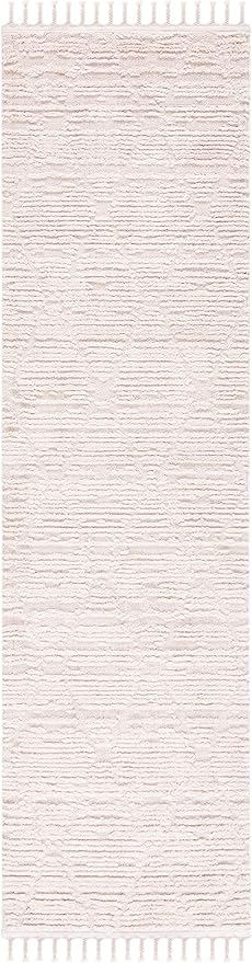 SAFAVIEH Marrakesh Collection Runner Rug - 2'2" x 14', Beige, Moroccan Boho Tribal Tassel Design, Non-Shedding & Easy Care, Ideal for High Traffic Areas in Living Room, Bedroom (MRK517C)