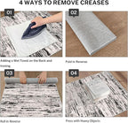 Modern Abstract Runner Rug 2x6, White Black Grey Taupe Washable Kitchen Runner Non-Slip Soft Hallway Rug Runner Thin Print Faux Wool Carpet for Entryway Bedroom Laundry Room Indoor Home Decor