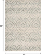 SAFAVIEH Adirondack Collection Area Rug - 5'1" x 7'6", Ivory & Light Blue, Modern Diamond Distressed Design, Non-Shedding & Easy Care, Ideal for High Traffic Areas in Living Room, Bedroom (ADR131T)