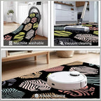 Large Living Room Area Rug 4x5ft,Modern Geometric Rugs, Multicolor Low Pile Farmhouse Carpet, Machine Washable & Non-Slip Non-Shedding for Classroom, Bedroom & Dorm