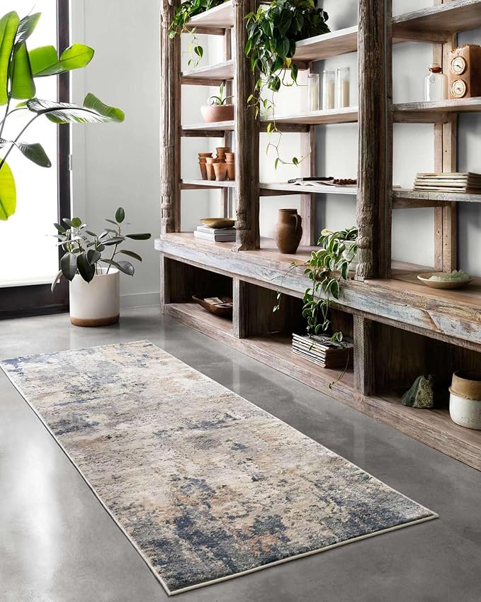 Loloi Teagan Collection TEA-06 Sand/Mist 2'-8" x 4' Accent Rug, Large, Soft Neutral Rug, High-Traffic for Living Room, Bedroom, Home Office, Dining Area