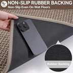 Door Mat 31x47, Dirt Resistant and Absorbent, Non-Slip Rubber Backing Floor Mats, Easy Clean Low-Profile Doormat for Entryway, Front Door, Inside Entrance Brown