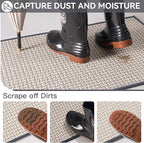 Indoor Door Mat 36x60 Dirt Resistant and Absorbent, Non-Slip Rubber Backing Floor Mats, Easy Clean Low-Profile Door mat for Entryway, Front Door, Inside Entrance Gray