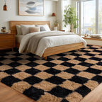 Upgrade Non-Slip Plush Rugs for Living Room, Soft Shaggy Carpets for Living Room, Fuzzy Rugs for Kids' Room, Perfect Decor for Modern Home Grid 8x10Feet