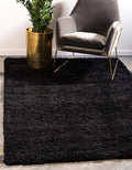 Unique Loom Solid Shag Collection Area Rug (8' x 11' Rectangle, Jet Black)