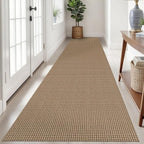 Braided Runner Rug 3x12 Ft Washable Runners for Hallways Non Slip Kitchen Runner Rug Cotton Long Entryway Runner Indoor, Woven Carpet for Hall Kitchen Entryway, Orange/Tan/Brown