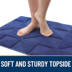 OLANLY Door Mats Indoor, Non-Slip, Absorbent, Dirt Resist, Entrance Washable Mat, Low-Profile Inside Entry Doormat for Entryway (30x17 inches, Navy)