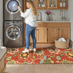Lahome Floral 2x6 Washable Hallway Runner, Vintage Soft Non-Slip Carpet for Entryway Laundry Living RoomKitchen Runner Rug