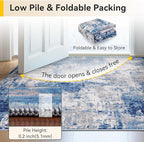Washable Area Rugs 2'x3' Non-Slip Modern Abstract Soft for Living Room Entryway Bedroom Nursery, Print Pattern, Blue Grey Navy Gray