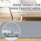 Braided Runner Rug 2x5 Ft Washable Runners for Hallways Kitchen Runner Rug with Rubber Backing Cotton Entryway Runner Indoor, Woven Floor Carpet for Hall Kitchen Bedroom, Light Gray