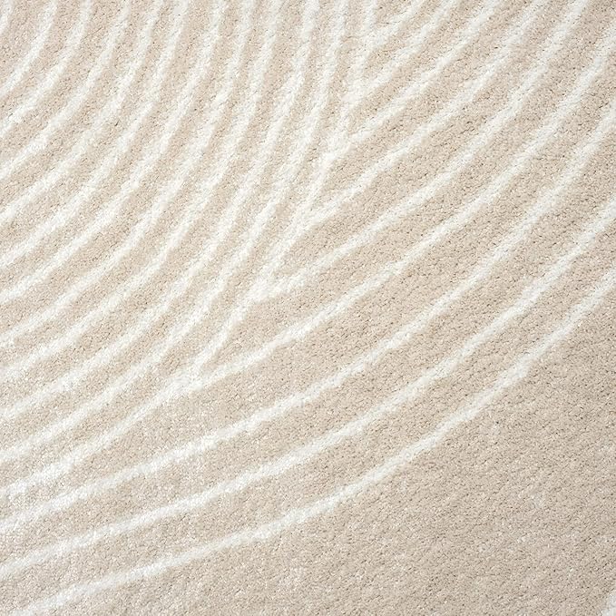 Abani Nuevo Collection Area Rug - Transitional Beige/Cream Design -6'x9' - Easy to Clean - Durable for Kids and Pets - Non-Shedding - Low Pile - Soft Feel - for Living Room, Bedroom & Office