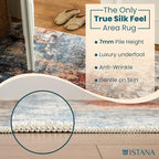 Istana Hallway Runner Rug 2x6 - Multi/Red Kitchen Rugs Non Slip Washable -Silk's Soft Touch Carpet Runner - Stylish Rug for Home