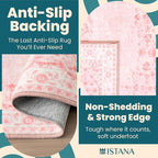Istana Hallway Runner Rug 2.5x8 - Pink Kitchen Rugs Non Slip Washable -Silk's Soft Touch Carpet Runner - Stylish Runner Rugs for Home