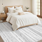 Nakagishi 10x14 Area Rugs Living Room: Washable Boho Large Neutral Modern Soft Stain Resistant Farmhouse Indoor Floor Rug Non-Slip Carpet for Bedroom Nursery Kids Playroom Office Dining Room- Gray