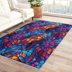 Abstract Rug, 2x3 Rug, Stained Glass Rugs for Entryway, Modern Small Area Rug, Washable Rug Non Slip Soft Indoor Carpet, Kids and Pets Friendly, Abstract Home & Room Decor