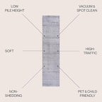 JONATHAN Y Haze Solid Low-Pile Gray Runner Rug 2x12, Coastal,Bohemian,Minimalist,Classic, Easy-Cleaning for Living Room,Bedroom,Kitchen,Pet Friendly,Non-Shedding (SEU100A-212)