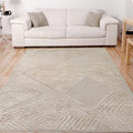 Antep Rugs Palafito 6x9 Geometric Shag Diamond High-Low Pile Textured Indoor Area Rug (Beige, 6'7" x 9')