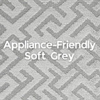 16ft Runner Rug by Custom Length - Deco Grey | Non-Slip Rubber Backed | Washable & Pet Friendly | Edge Bound
