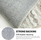 KUTA Moroccan Boho Runner Rug 2.6x10 Non-Slip Vintage Beige Washable Hallway Kitchen Rugs Ultra Soft Distressed Geometric Floor Carpet Runners for Bedroom Laundry Living Room