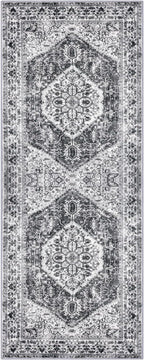 KOZYFLY Runners for Hallways 2x5 Ft Washable Kitchen Runner Rug Boho Runner Rug for Entryway Indoor Printed Faux Wool Floor Carpet Runner for Laundry Room Kitchen Hall, Grey