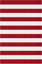 KOZYFLY Red White Striped Outdoor Rug 3x5 Ft Woven Christmas Area Rug Washable Front Door Rugs for Front Porch Kitchen Entryway Patio Dining Room Holiday Decor