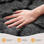 Zentavio Area Rugs for Living Room Large Rugs for Bedroom 5x8 Carpet Fluffy Fuzzy Soft Shag Aesthetic Plush High Pile Gray Throw Rug for Nursery Kids Room Dorm Triangle Grey