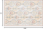 Phantoscope Washable Area Rug 6'x9' Non-Slip, Vintage Floral Boho Rugs for Living Room, Bedroom, DiningRoom, Soft Botanical Moroccan Pattern, Low-Pile Foldable Floor Carpet, Ivory Pink/Boho Garden