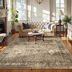 Lahome Vintage 6x9 Washable Brown Rugs for Living Room Bedroom, Soft Dining Room Rugs for Under Table, Non Slip Indoor Throw Carpet for Entryway Kitchen Office (6x9ft,Brown)