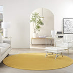 Nourison Home Nourison Essentials Yellow 8' x Round Area Rug - Easy Clean, Non Shedding, Bed Room, Living Room, Dining Room, Kitchen (8' x Round)