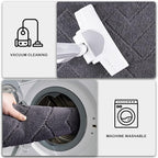 PURRUGS Dirt Trapping Door Mat 24" x 59", Non-Slip Machine Washable Entry Rug, Shoe Scraper, Dog Doormat, Super Absorbent Welcome Mat for Front & Back Door, Muddy Wet Shoes & Paws, Grey