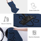 Smiry Dog Door Mat for Muddy Paws, Absorbent Dirt Trapper Non Slip Quick Dry Washable Chenille Mat for Mud Dogs, Entry Rug for Indoor and Outdoor (36x24 Inches, Dark Blue and Black)