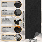 Ottomanson 2' x 21' Hallway Runner with Scraper Pile Extra Durable Non-Slip Rug Mat for Indoor & Outdoor Use - Ideal for Kitchen, Entryway, Patio & Garage - High-Traffic Carpet, Black