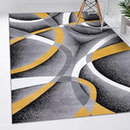 2305 Geometric Abstract Yellow 8x10 Area Rugs for Living Room
