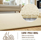 Shilucheng Wool Rug 9x12 Non-Slip, Blend 80% Wool and 20% Cotton Rugs for Living Room, Bedroom, Dinning Room, Soft Durable Cotton Backing Modern Area Rug (Beige)