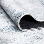 Bloom Rugs Caria Washable Non-Slip 5x7 Rug - Ivory/Silver/Blue Modern Abstract Area Rug for Living Room, Bedroom, Dining Room, and Kitchen - Exact Size: 5' x 7'