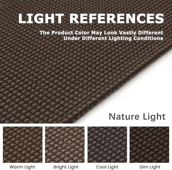 KOZYFLY Runners for Hallways 2.6x8 ft Washable Kitchen Runner Non Slip Rubber Backed Hall Runners Cotton Entryway Runner Rugs Floor Carpet for Indoor Backdoor Bedroom Kitchen, Reddish Brown/Coffee