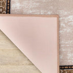 Antep Rugs Alfombras Bordered Modern 2x7 Non-Slip (Non-Skid) Low Pile Rubber Backing Indoor Area Runner Rug (Beige, 2' x 7')